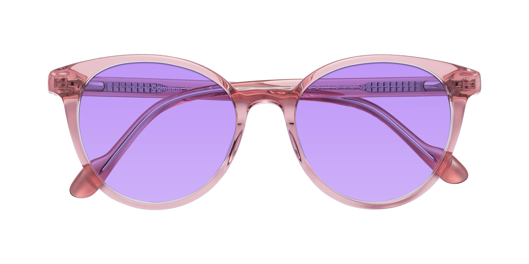 Folded Front of Common in Pink with Medium Purple Tinted Lenses