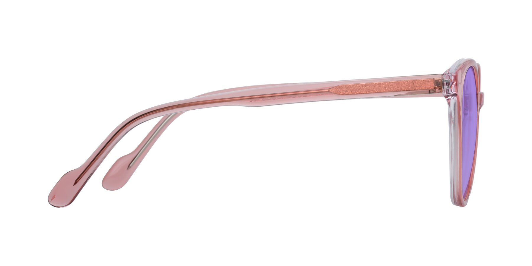 Side of Common in Pink with Medium Purple Tinted Lenses