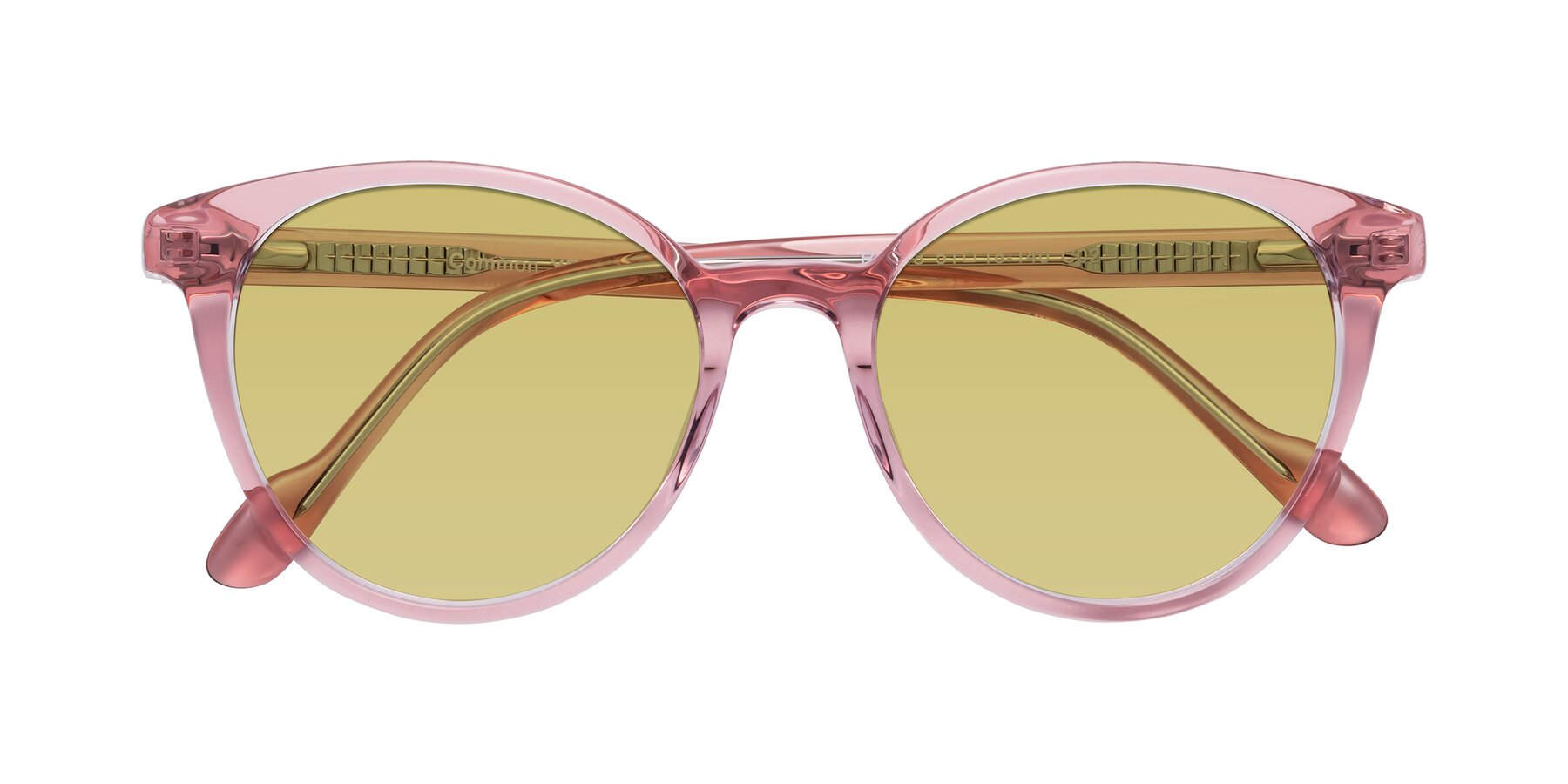 Folded Front of Common in Pink with Medium Champagne Tinted Lenses