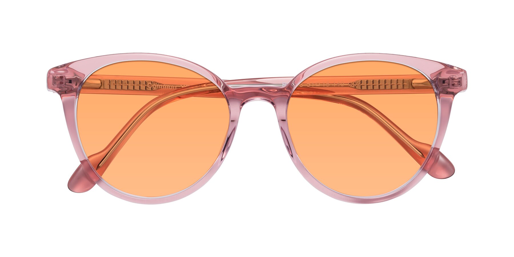 Folded Front of Common in Pink with Medium Orange Tinted Lenses