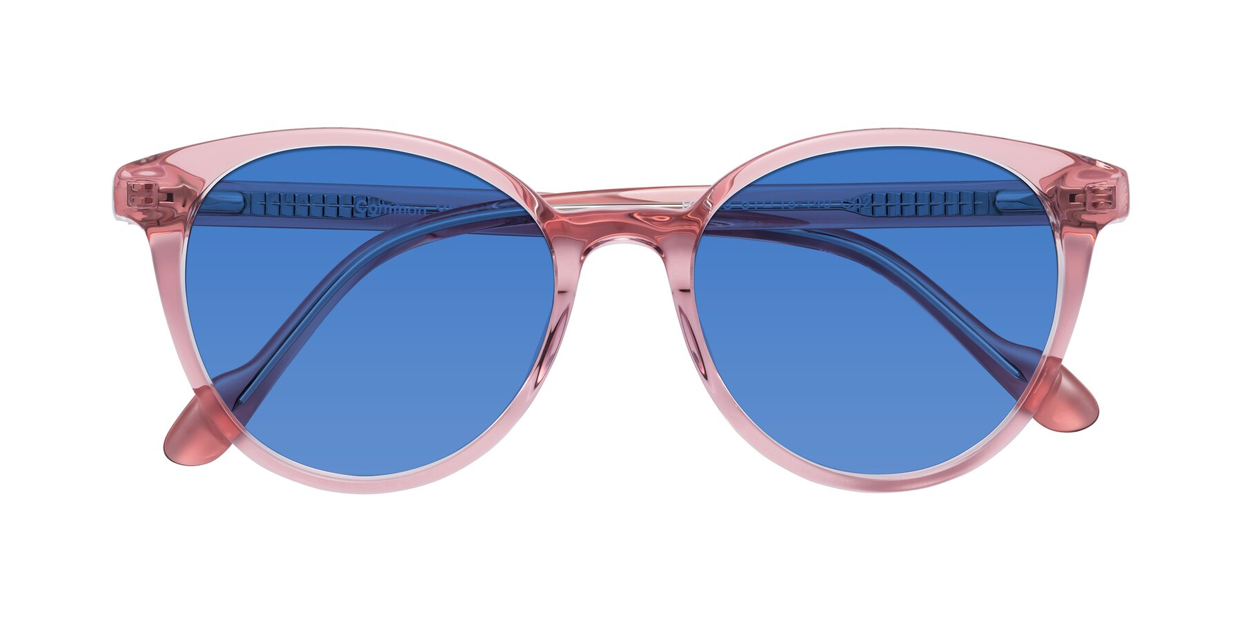 Folded Front of Common in Pink with Blue Tinted Lenses