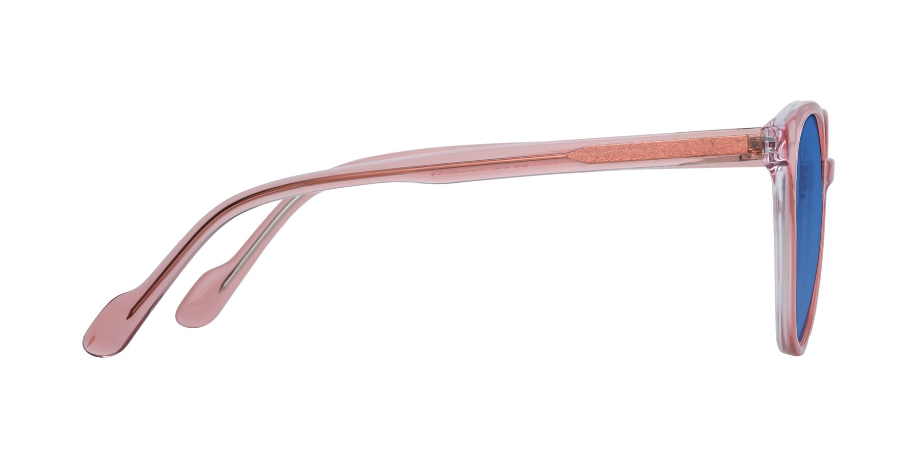 Side of Common in Pink with Blue Tinted Lenses