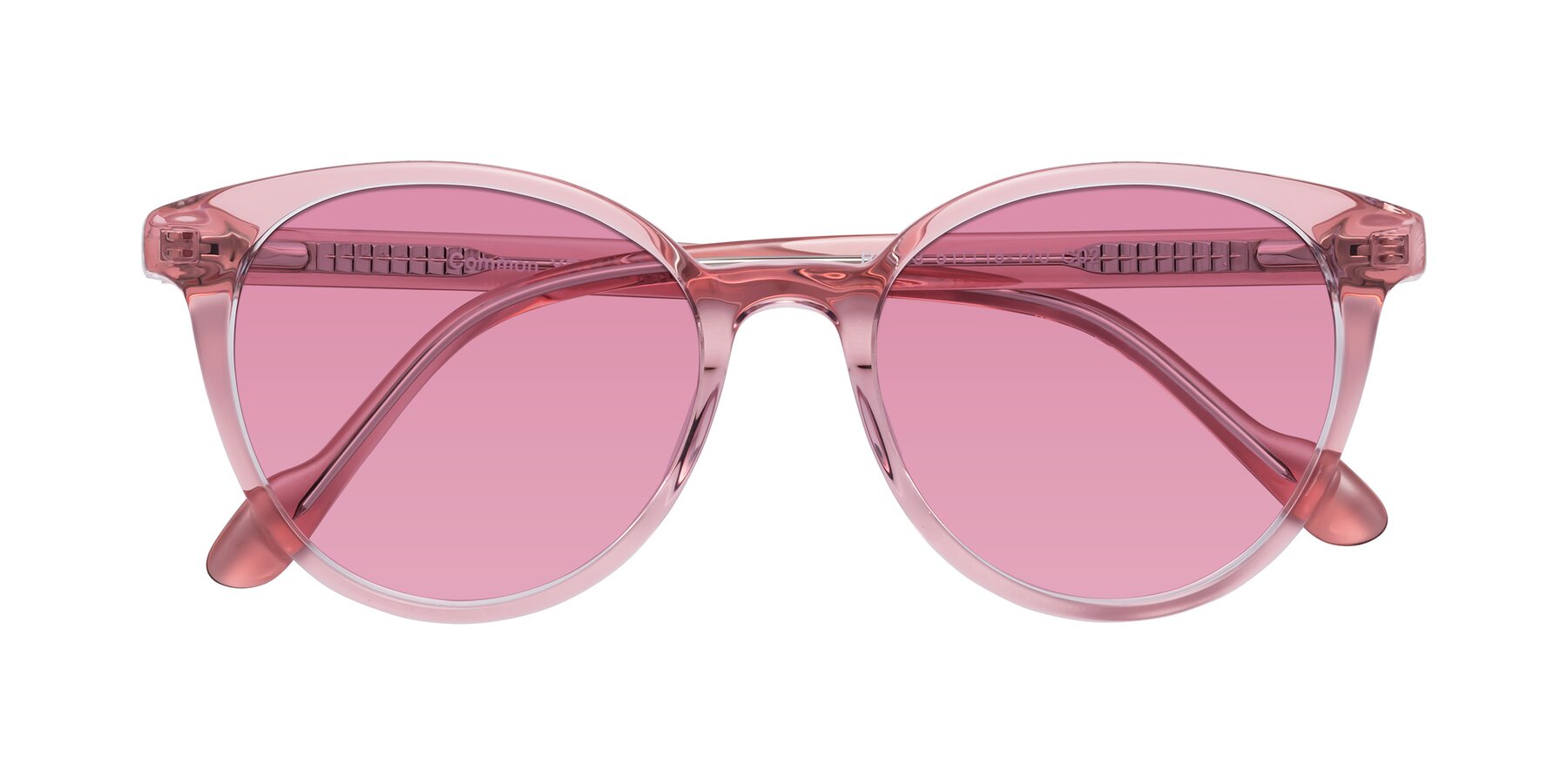 Folded Front of Common in Pink with Medium Wine Tinted Lenses