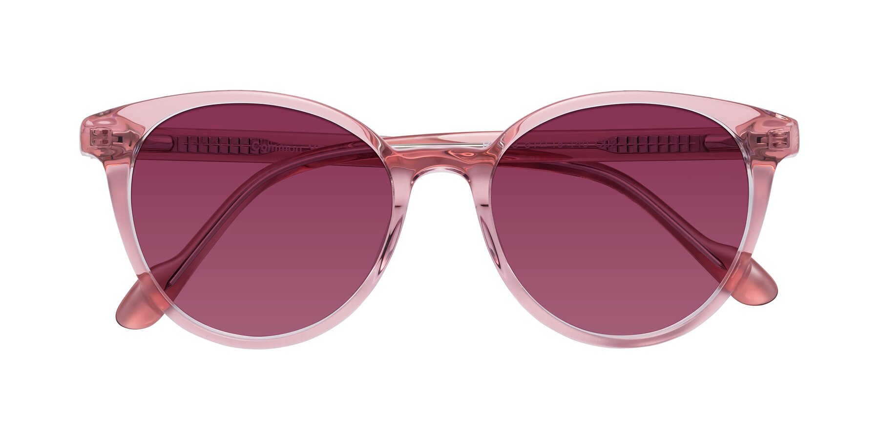 Folded Front of Common in Pink with Wine Tinted Lenses