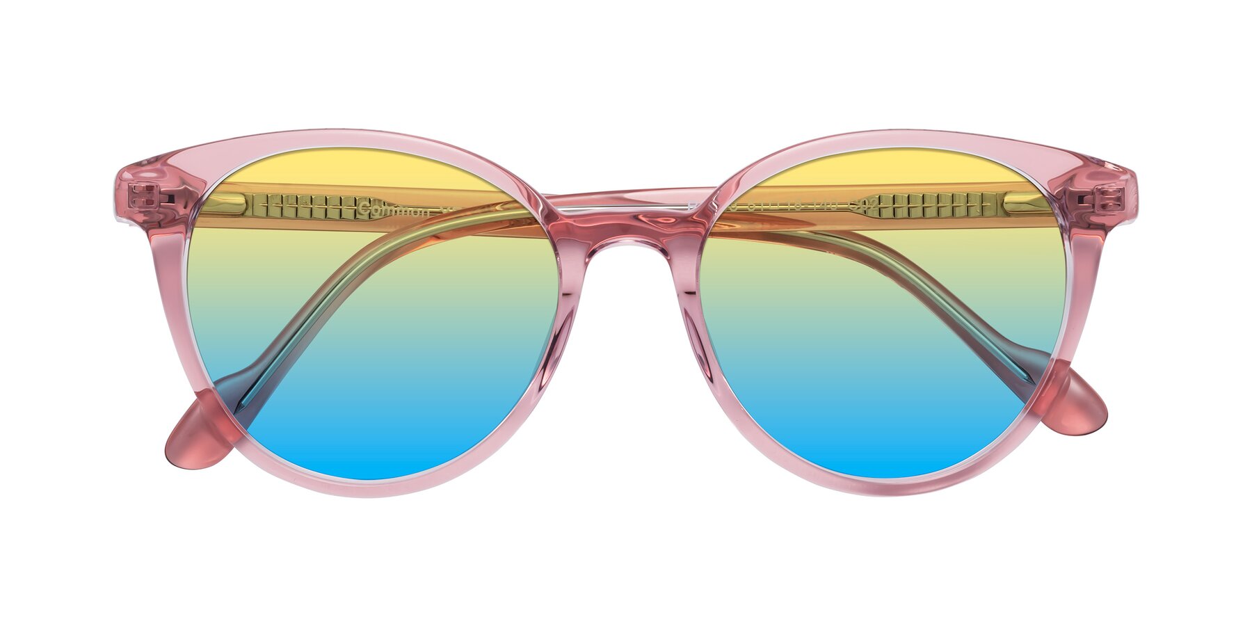 Folded Front of Common in Pink with Yellow / Blue Gradient Lenses