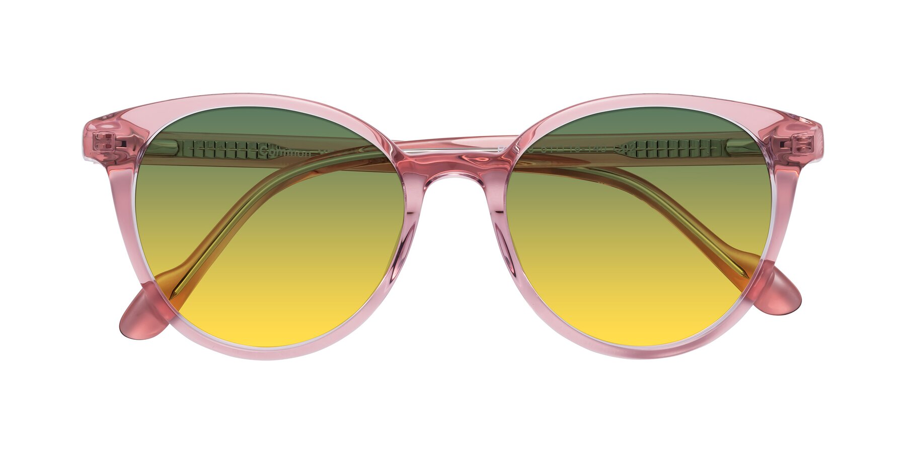 Folded Front of Common in Pink with Green / Yellow Gradient Lenses