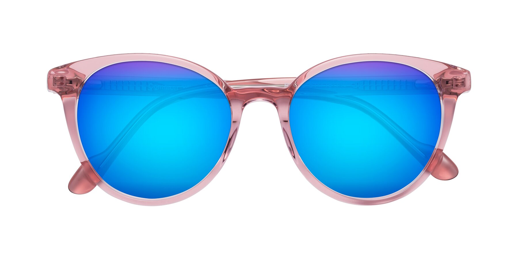 Folded Front of Common in Pink with Blue Mirrored Lenses