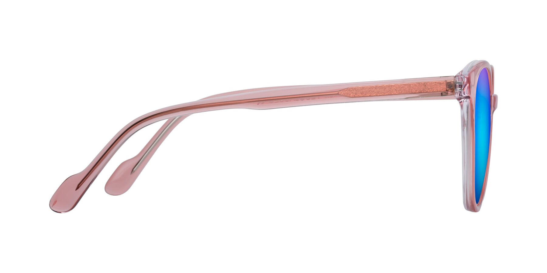 Side of Common in Pink with Blue Mirrored Lenses