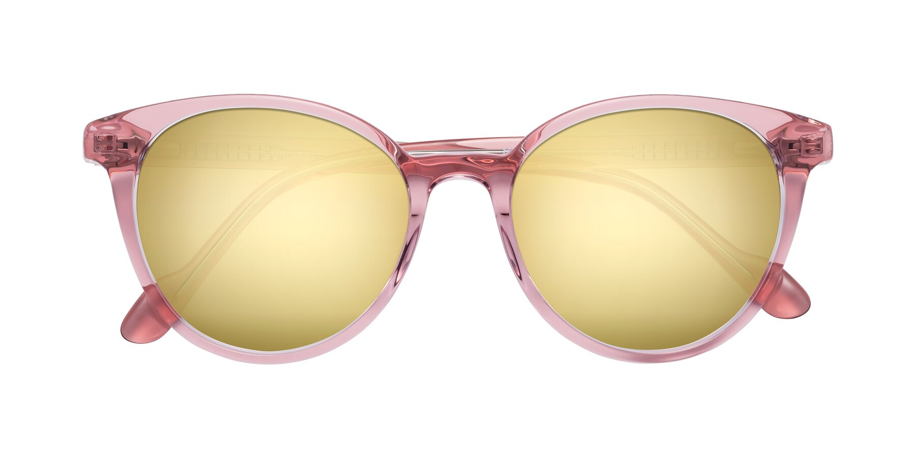 Folded Front of Common in Pink with Gold Mirrored Lenses