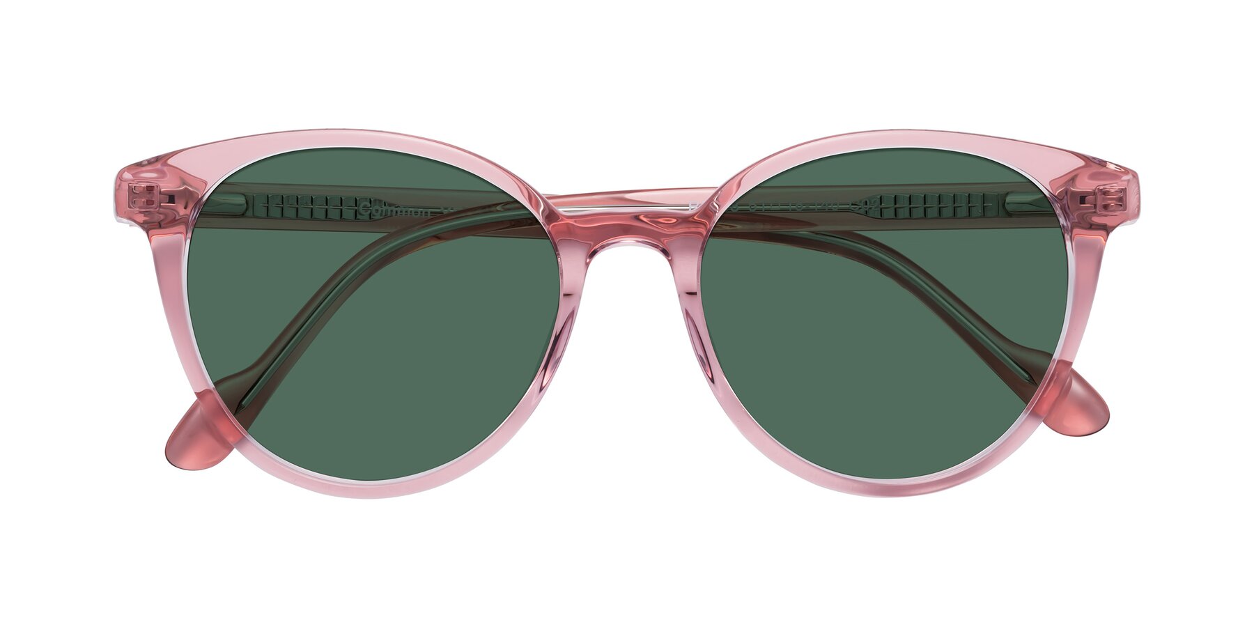 Folded Front of Common in Pink with Green Polarized Lenses