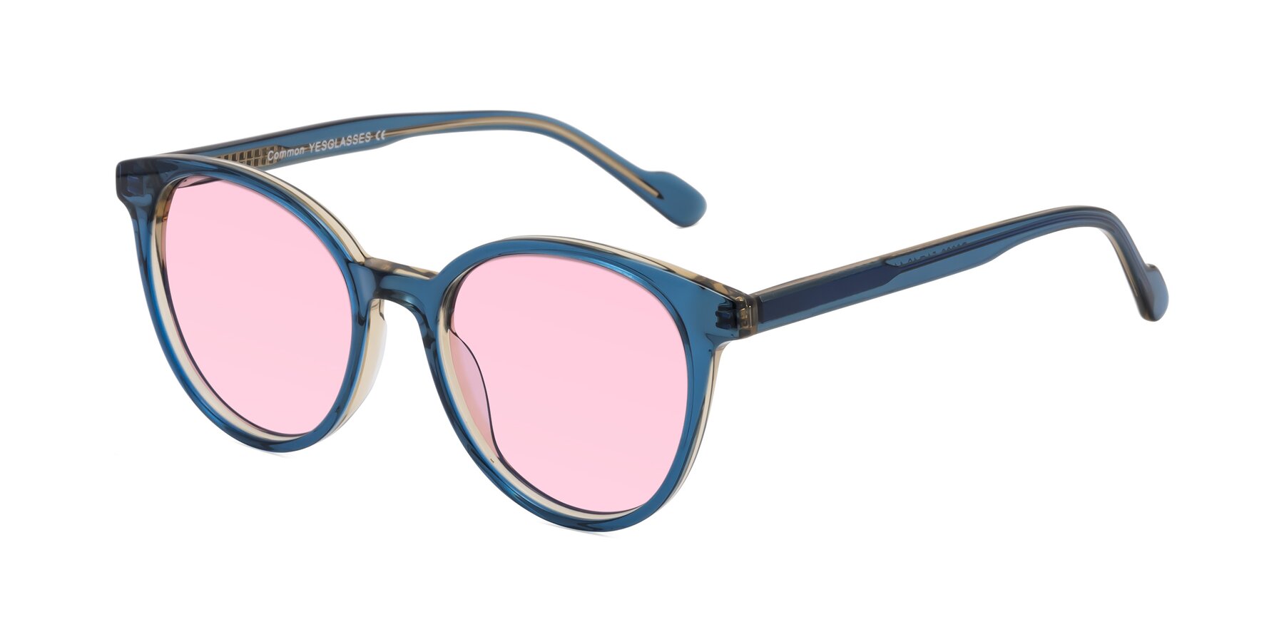 Angle of Common in Blue with Light Pink Tinted Lenses