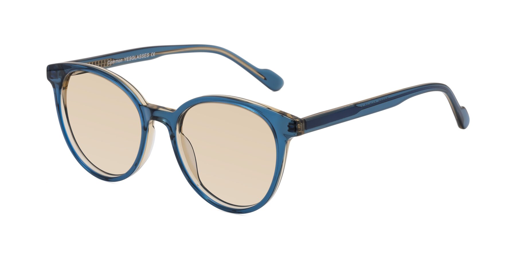 Angle of Common in Blue with Light Brown Tinted Lenses