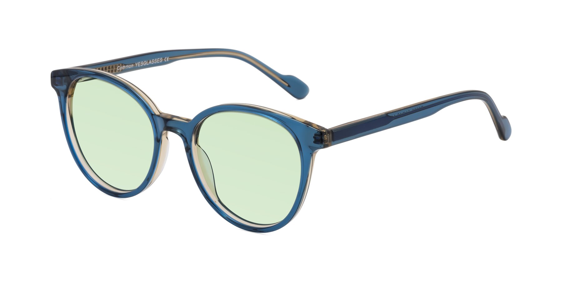 Angle of Common in Blue with Light Green Tinted Lenses