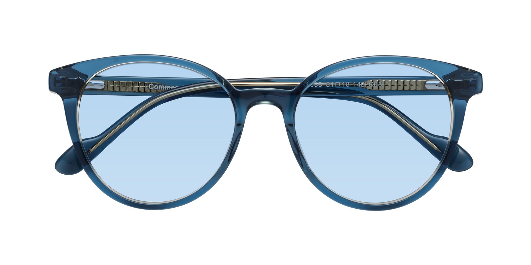 Folded Front of Common in Blue with Light Blue Tinted Lenses