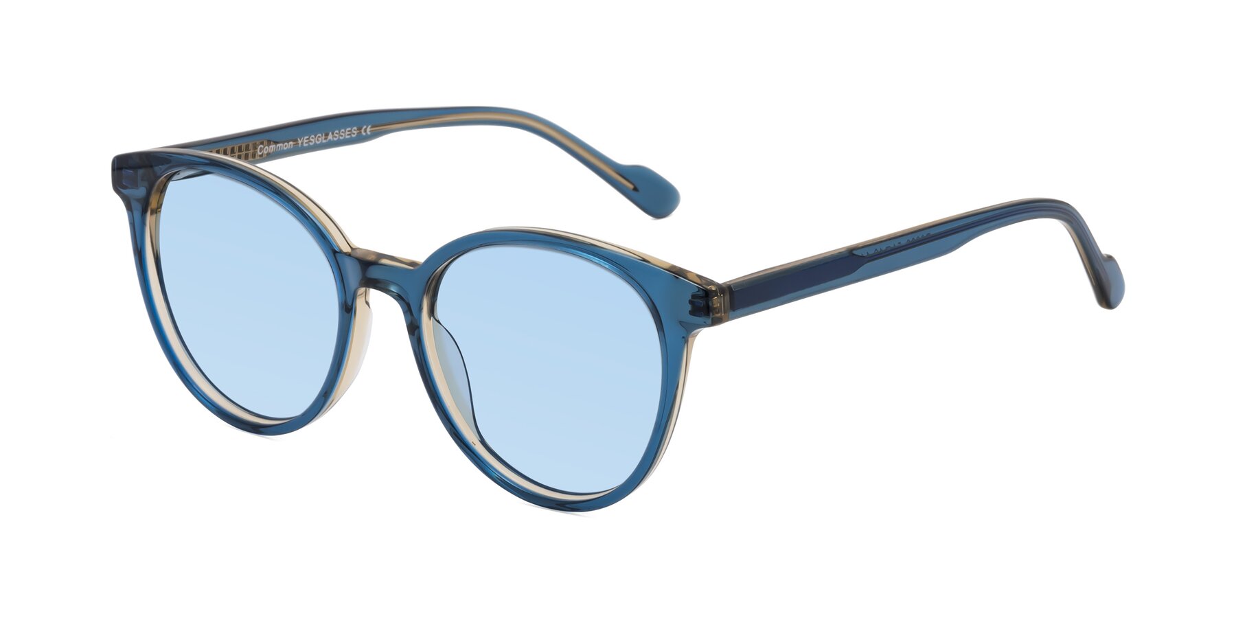 Angle of Common in Blue with Light Blue Tinted Lenses