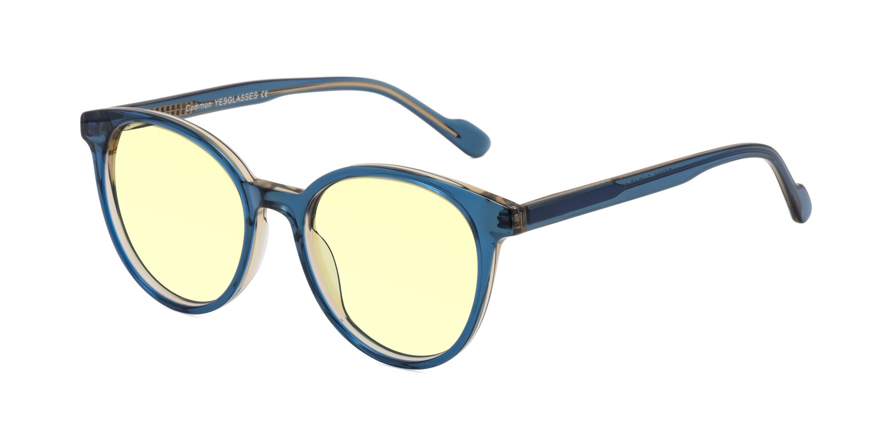 Angle of Common in Blue with Light Yellow Tinted Lenses