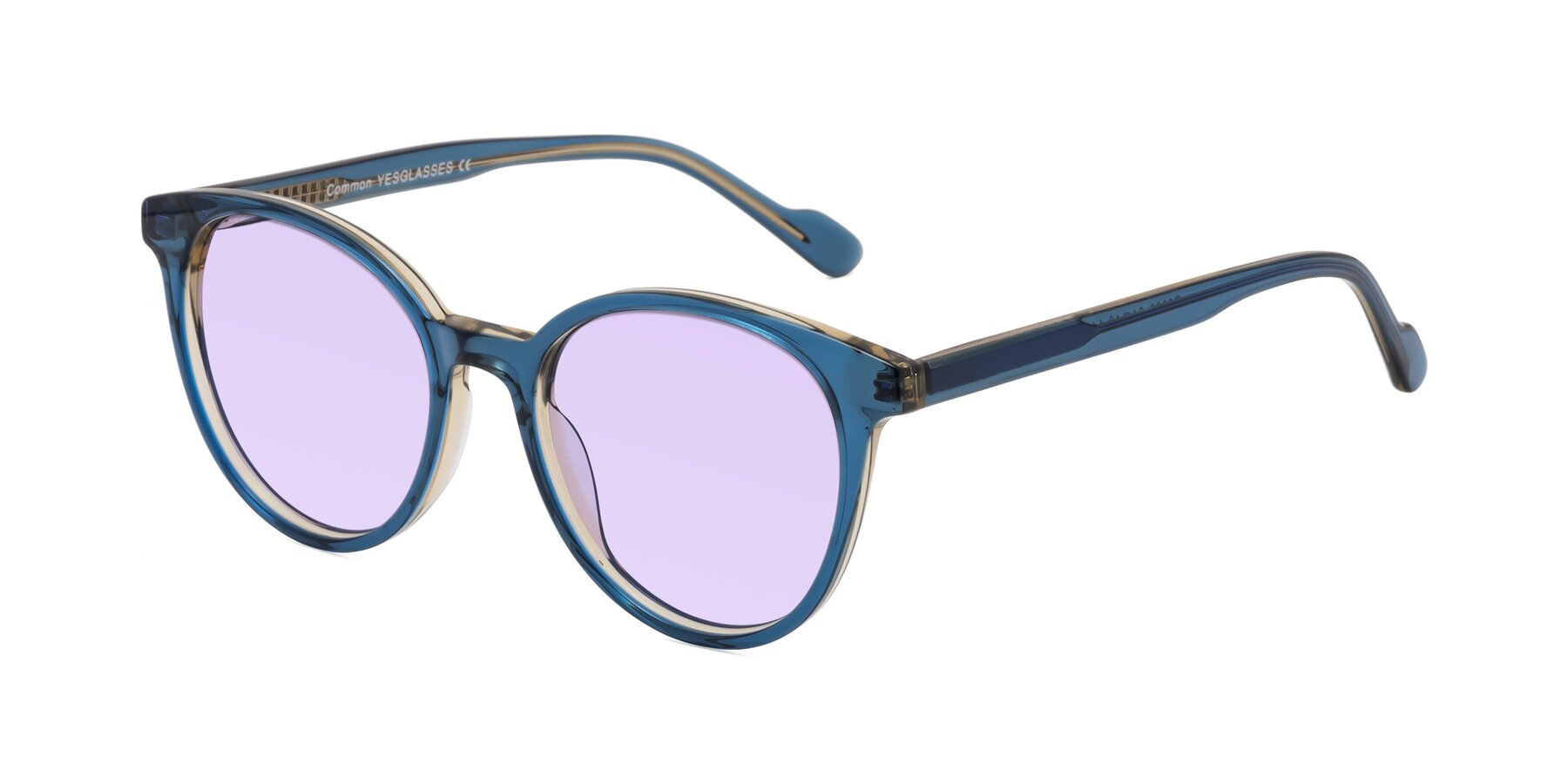 Angle of Common in Blue with Light Purple Tinted Lenses