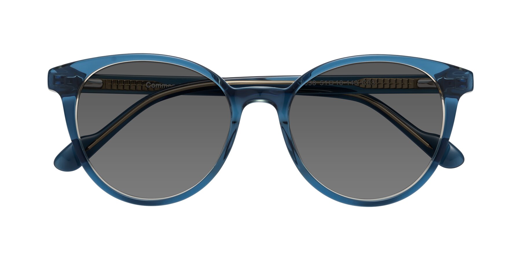 Folded Front of Common in Blue with Medium Gray Tinted Lenses