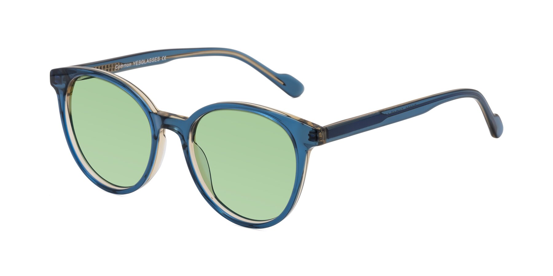 Angle of Common in Blue with Medium Green Tinted Lenses