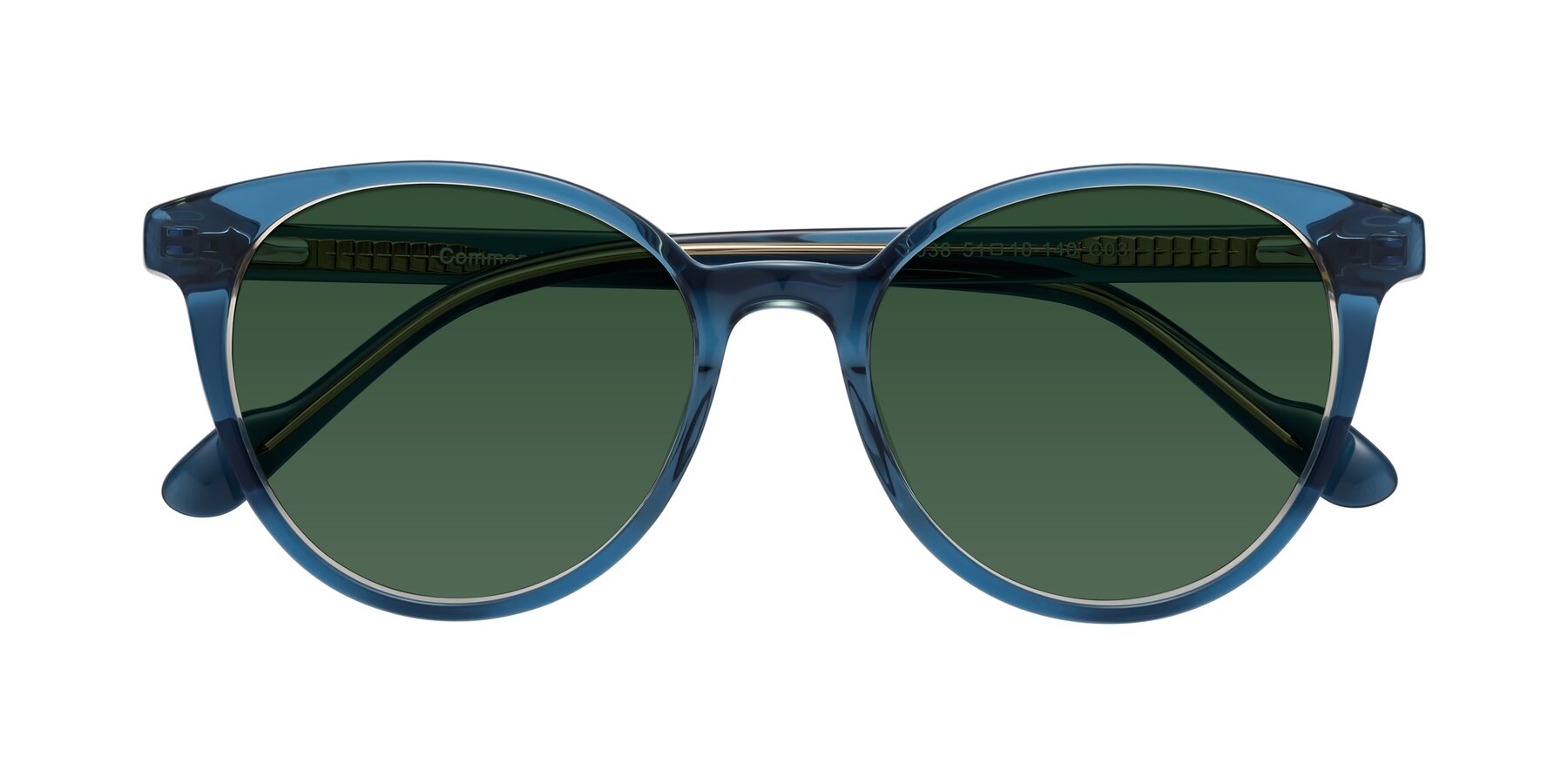 Folded Front of Common in Blue with Green Tinted Lenses