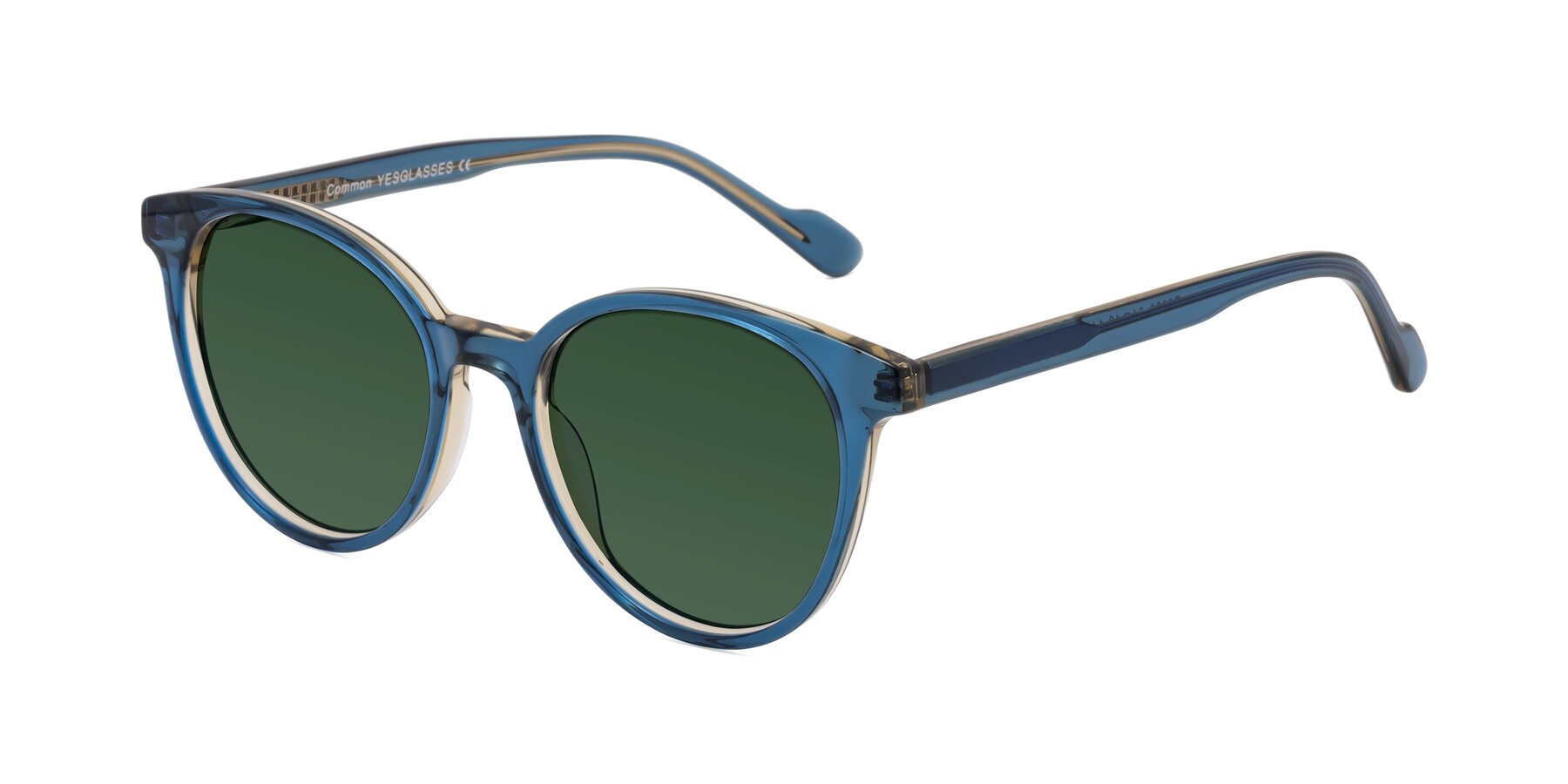 Angle of Common in Blue with Green Tinted Lenses