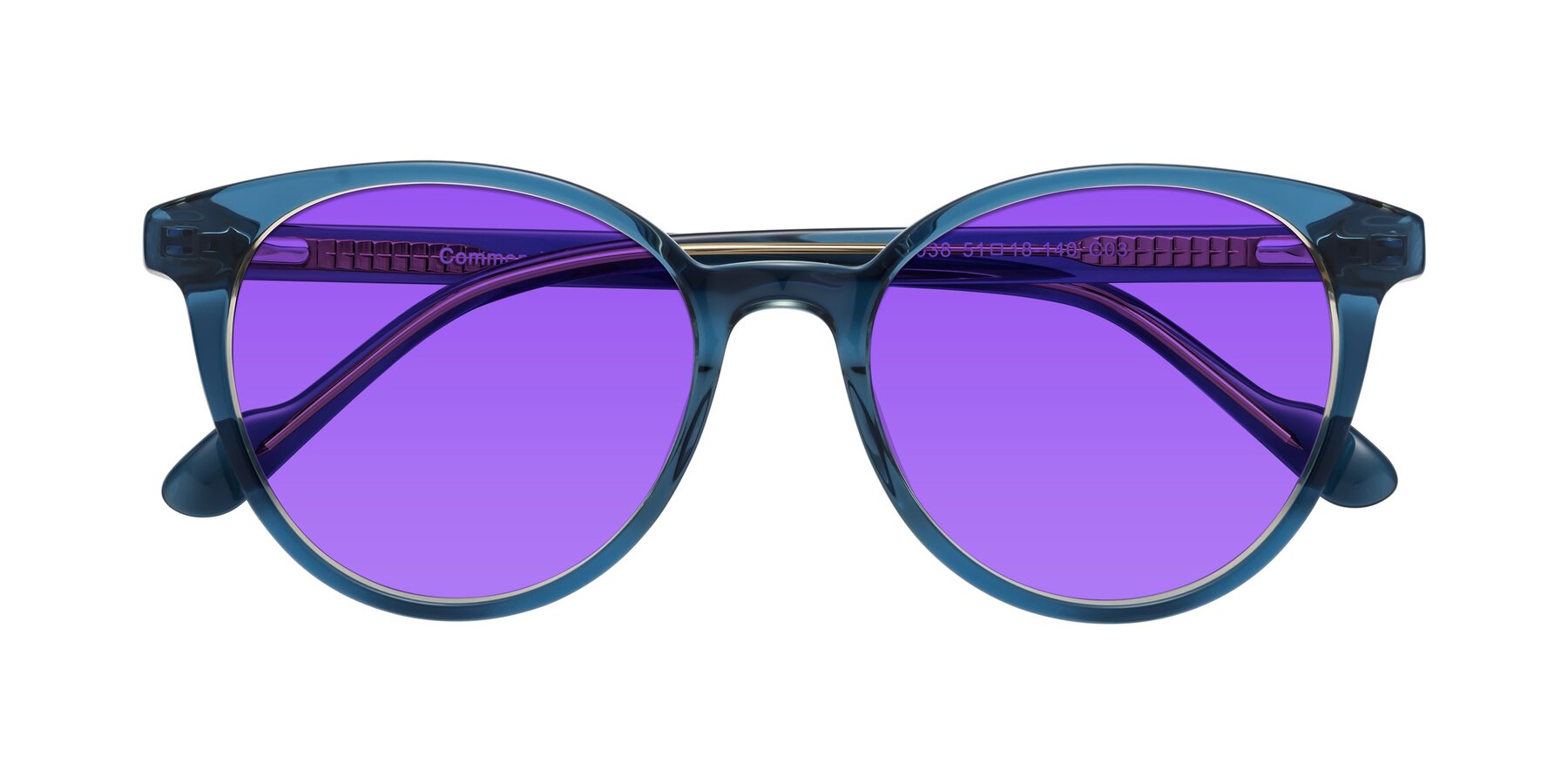 Folded Front of Common in Blue with Purple Tinted Lenses