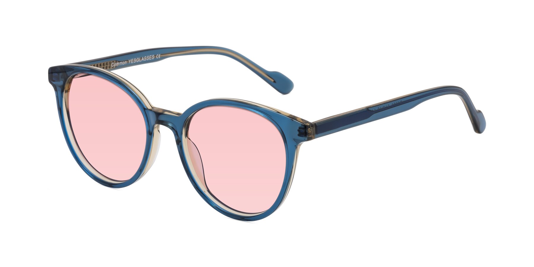 Angle of Common in Blue with Light Garnet Tinted Lenses