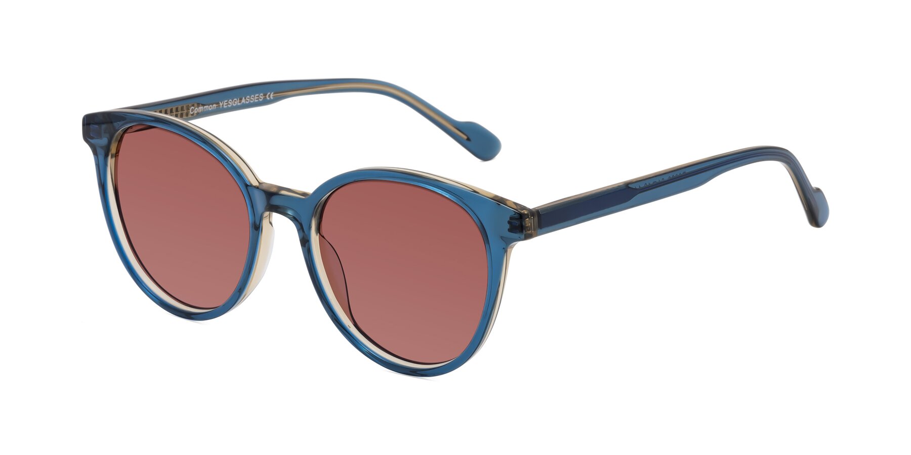 Angle of Common in Blue with Garnet Tinted Lenses