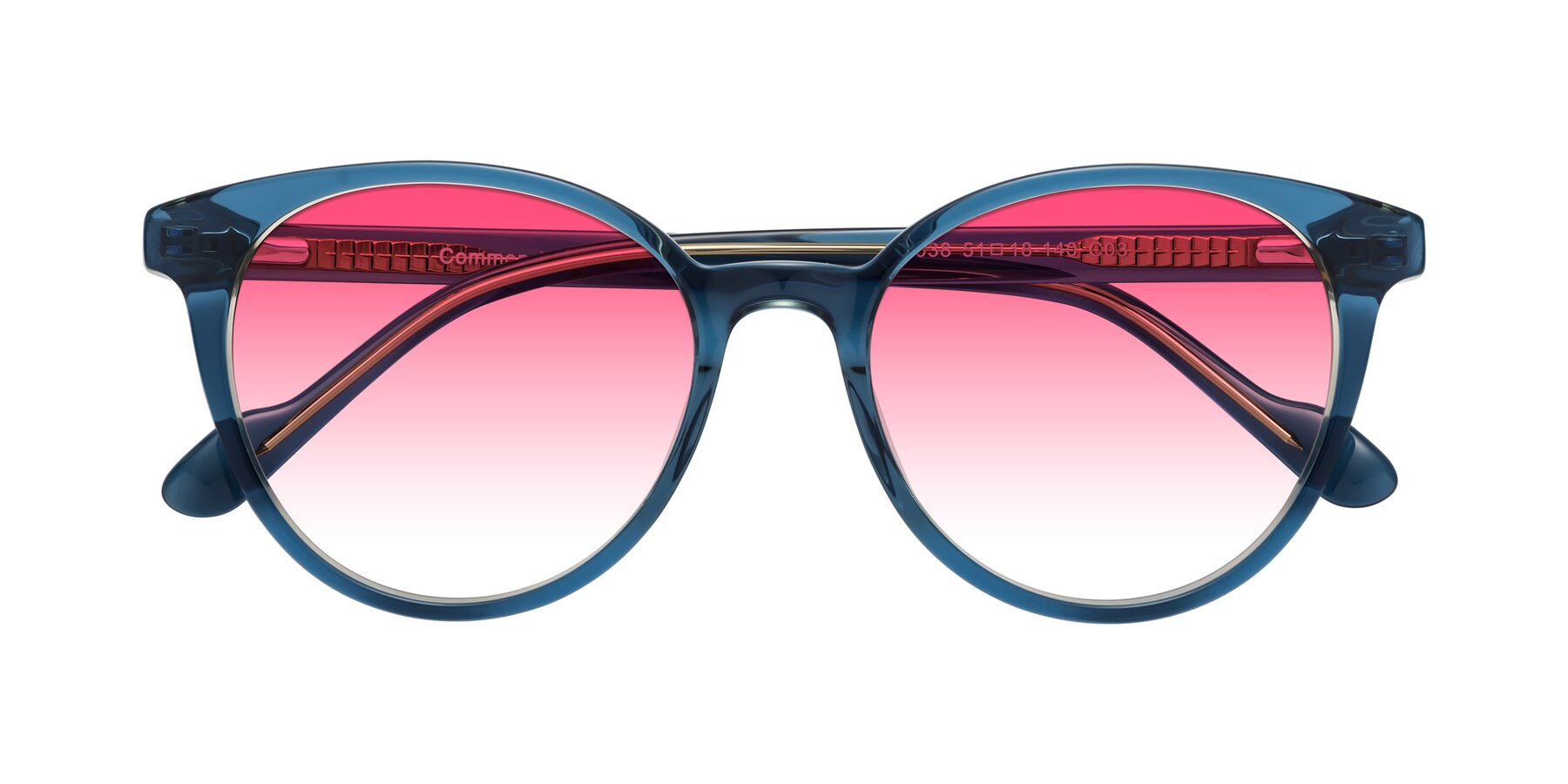 Folded Front of Common in Blue with Pink Gradient Lenses