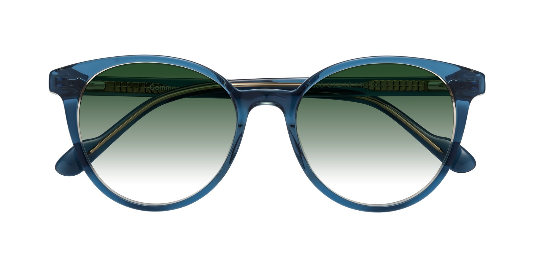 Folded Front of Common in Blue with Green Gradient Lenses