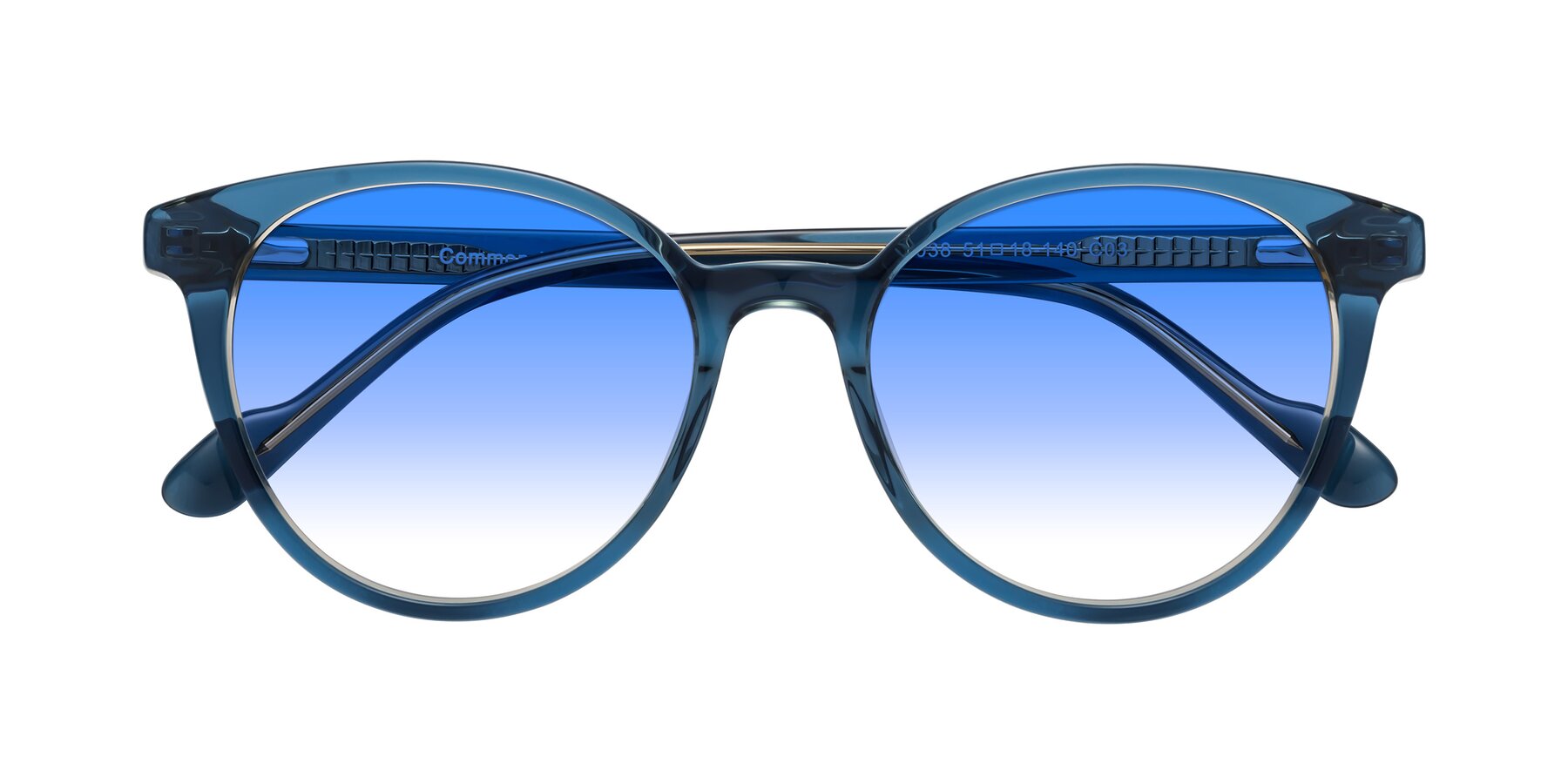 Folded Front of Common in Blue with Blue Gradient Lenses