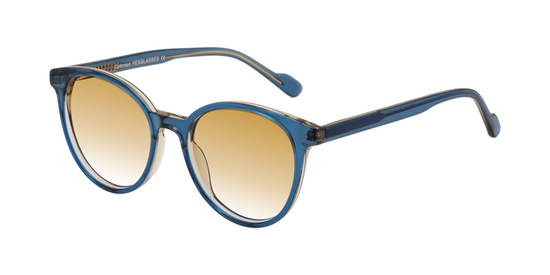 Angle of Common in Blue with Champagne Gradient Lenses