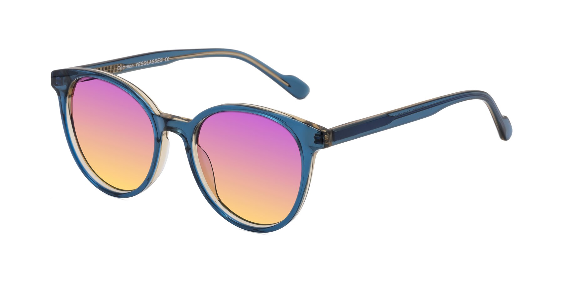 Angle of Common in Blue with Purple / Yellow Gradient Lenses