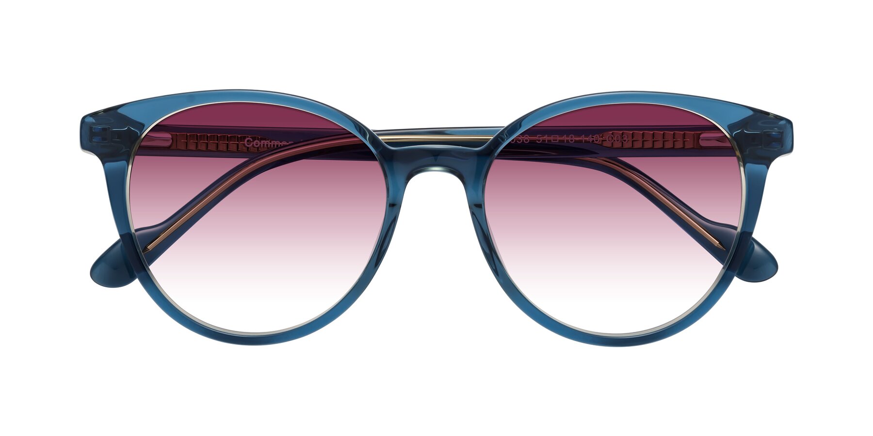 Folded Front of Common in Blue with Wine Gradient Lenses