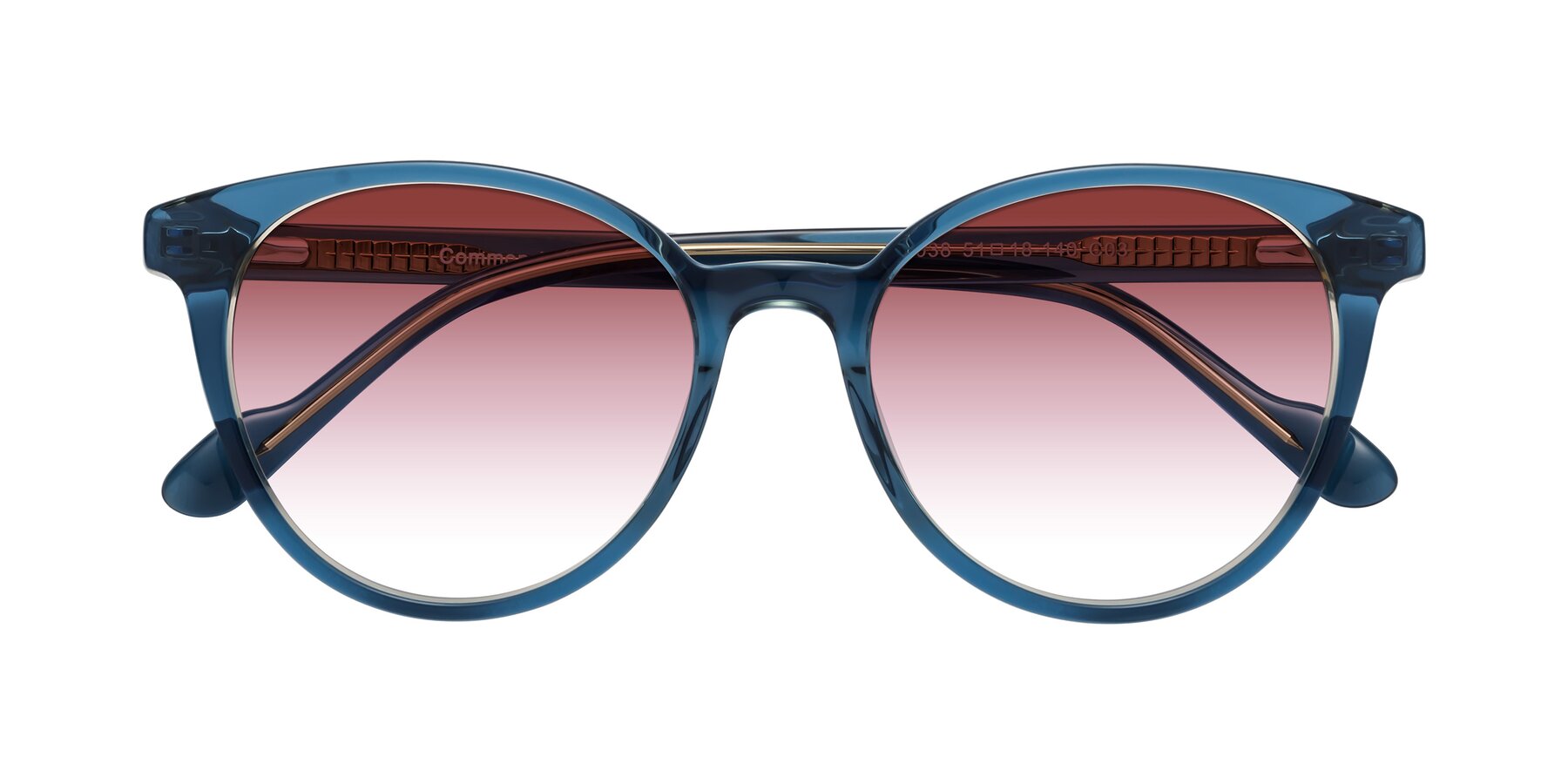 Folded Front of Common in Blue with Garnet Gradient Lenses