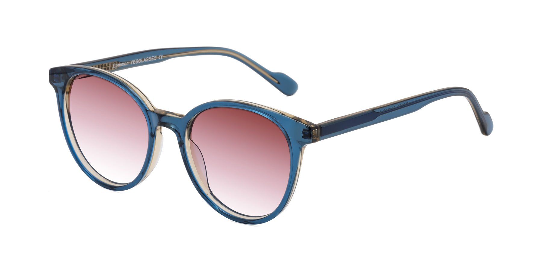 Angle of Common in Blue with Garnet Gradient Lenses