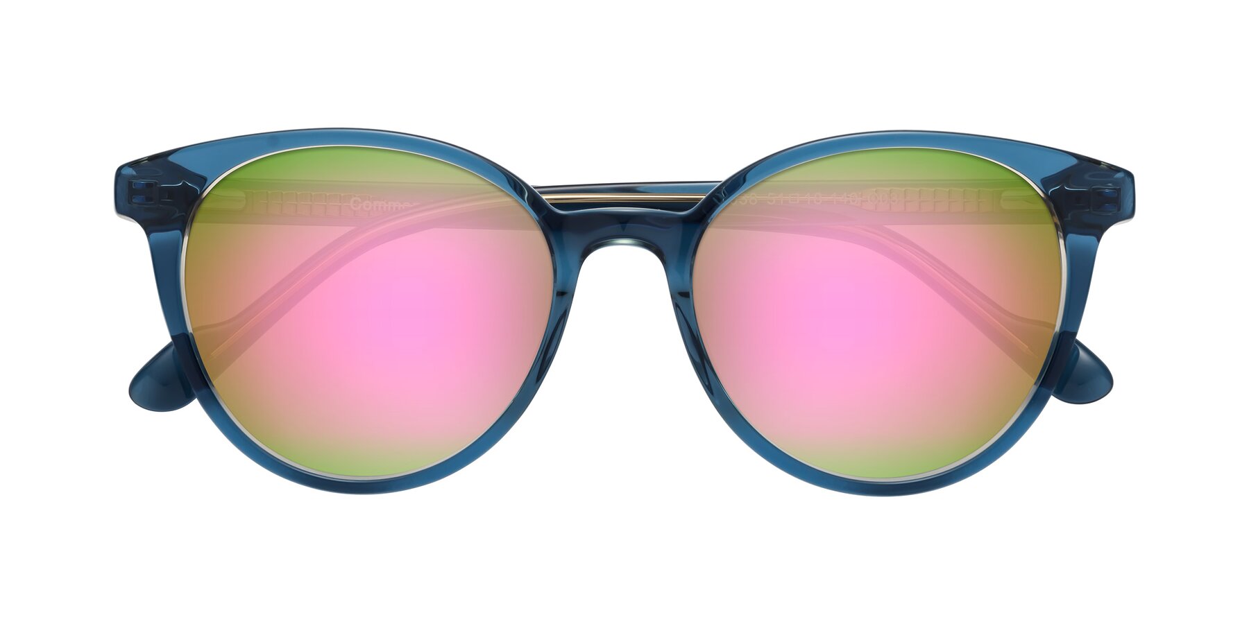 Folded Front of Common in Blue with Pink Mirrored Lenses