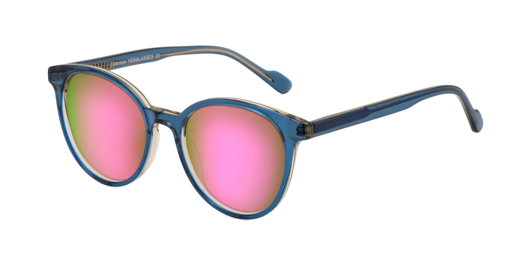 Angle of Common in Blue with Pink Mirrored Lenses