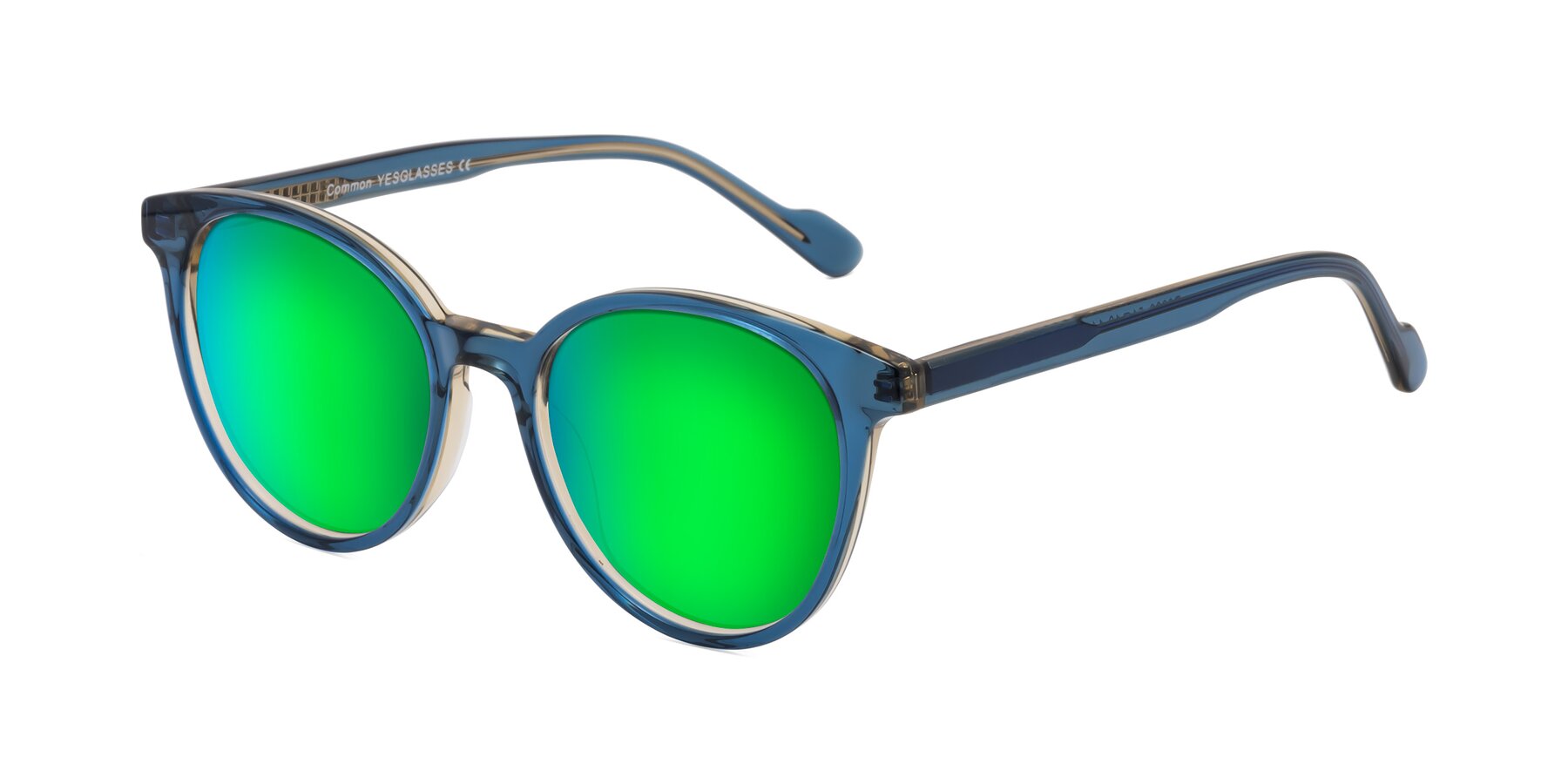 Angle of Common in Blue with Green Mirrored Lenses