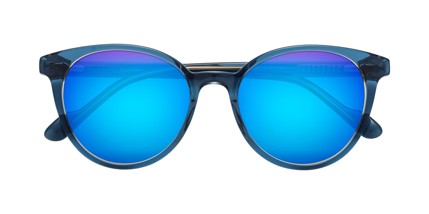 Folded Front of Common in Blue with Blue Mirrored Lenses