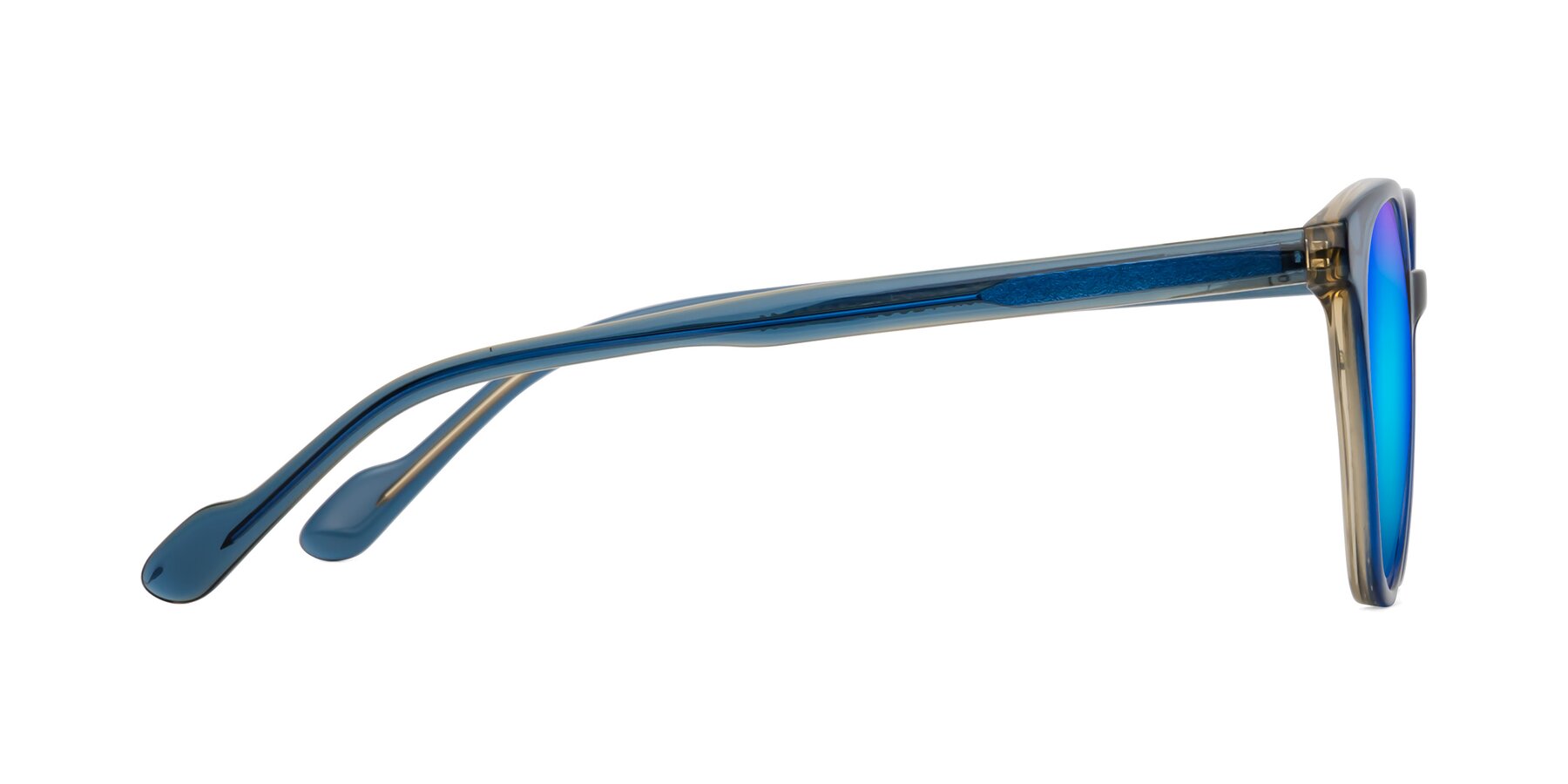 Side of Common in Blue with Blue Mirrored Lenses