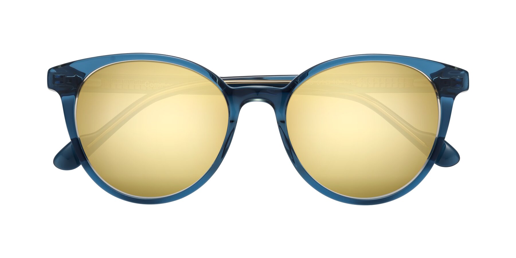 Folded Front of Common in Blue with Gold Mirrored Lenses