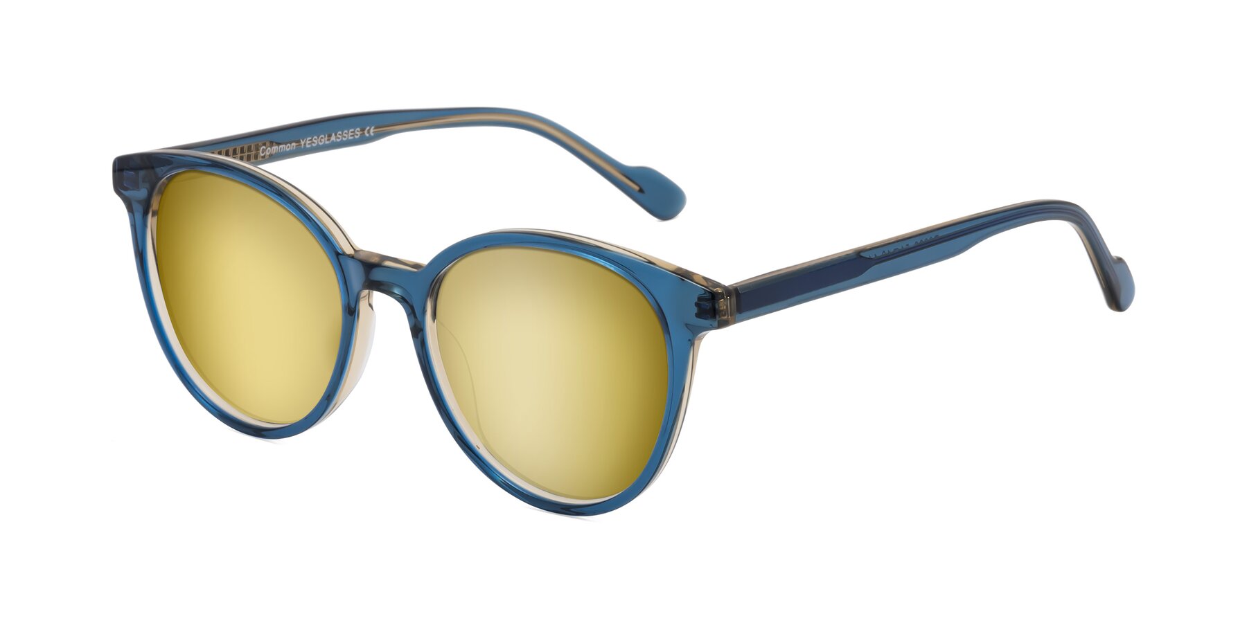 Angle of Common in Blue with Gold Mirrored Lenses