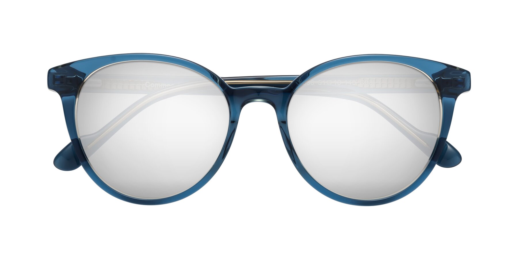 Folded Front of Common in Blue with Silver Mirrored Lenses