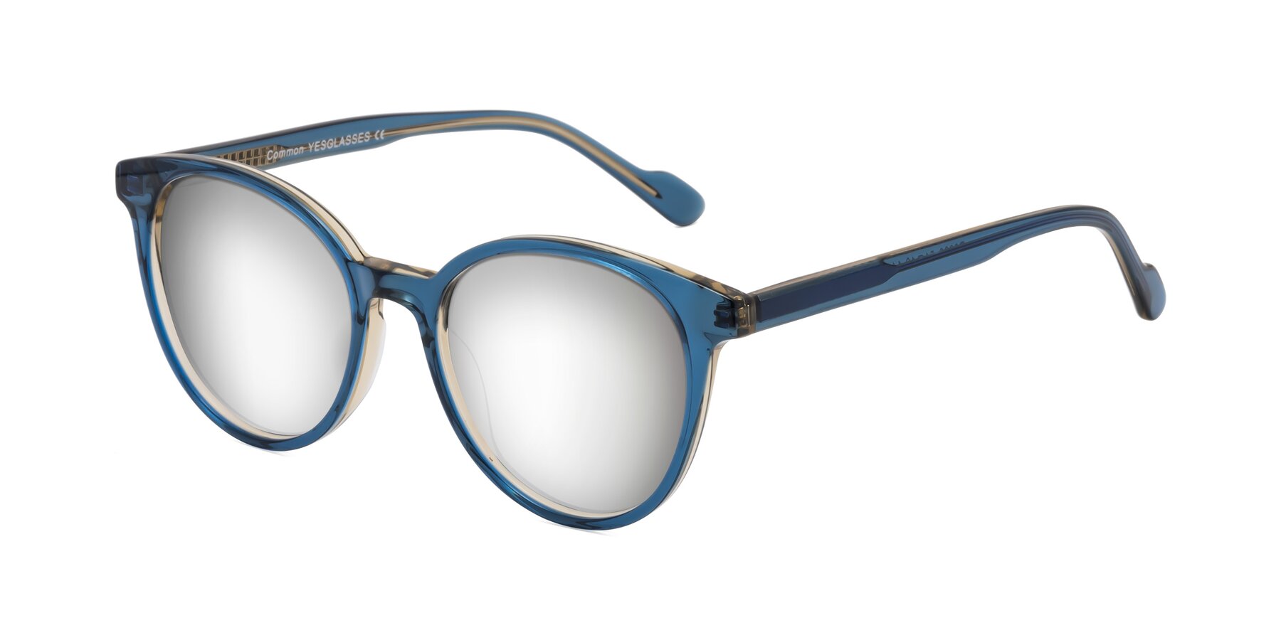 Angle of Common in Blue with Silver Mirrored Lenses