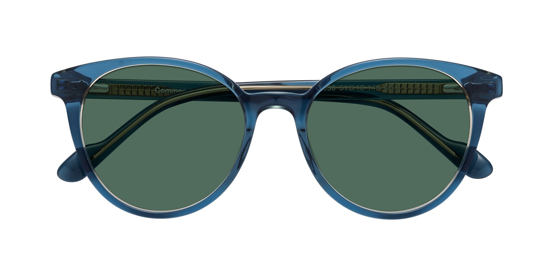 Folded Front of Common in Blue with Green Polarized Lenses