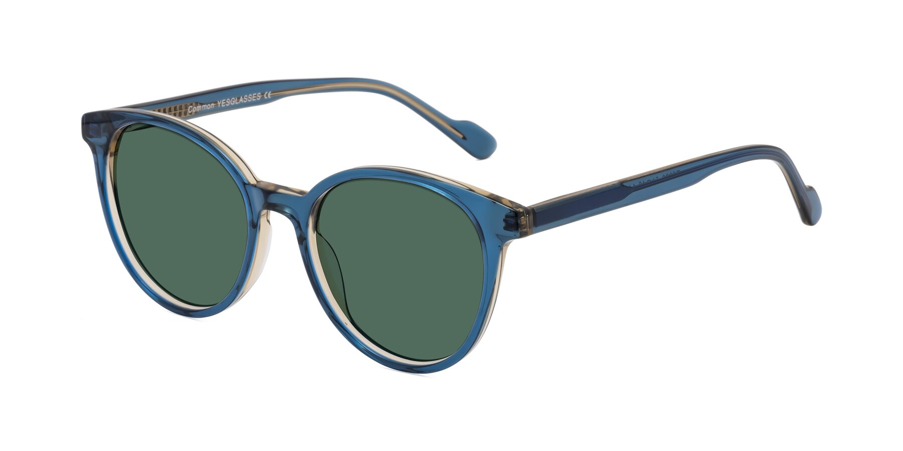 Angle of Common in Blue with Green Polarized Lenses