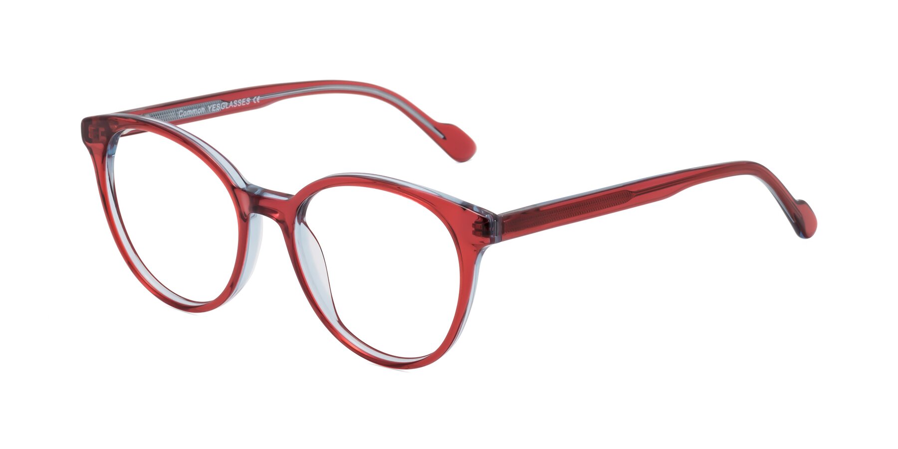 Angle of Common in Red with Clear Eyeglass Lenses