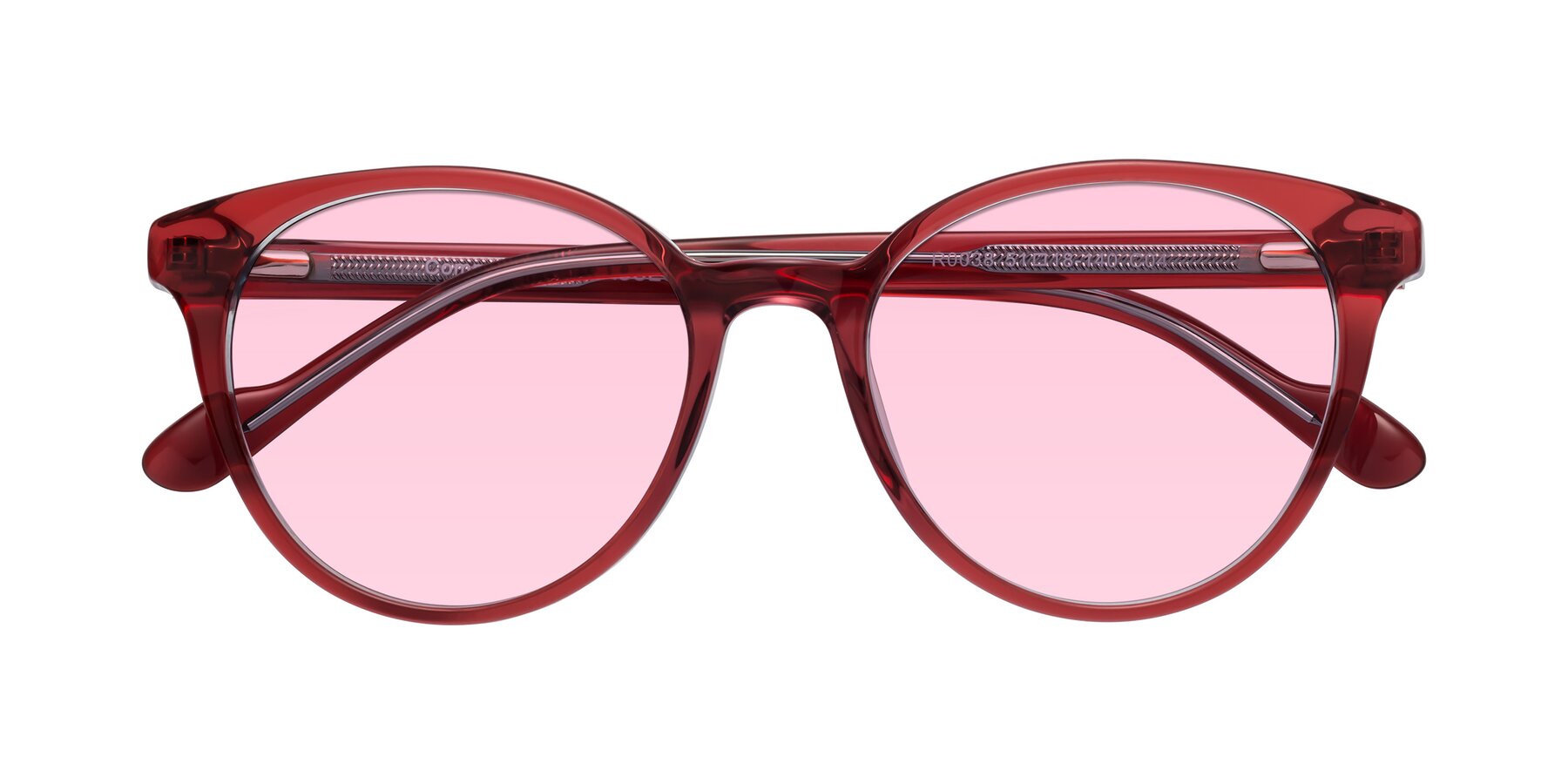 Folded Front of Common in Red with Light Pink Tinted Lenses