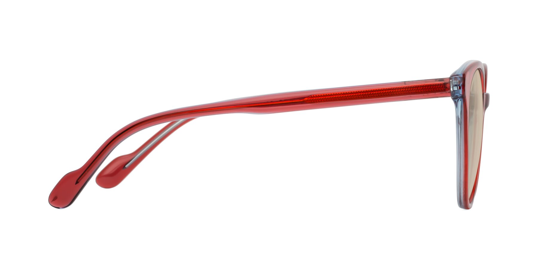 Side of Common in Red with Light Brown Tinted Lenses